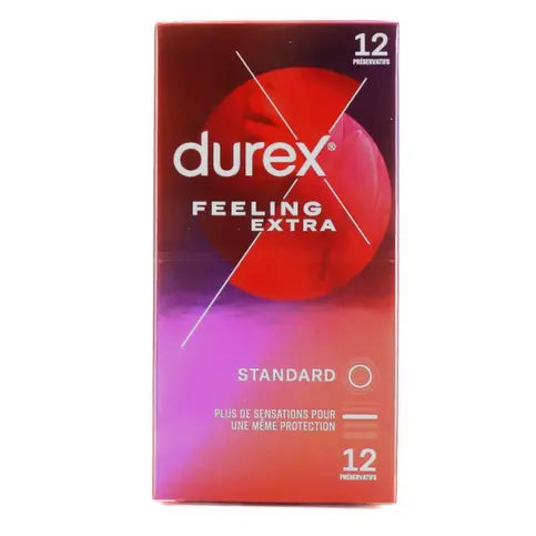 Durex Feeling Extra : 12 thin and lubricated condoms Durex Au supplements