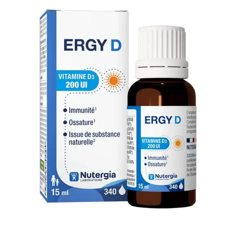 NUTERGIA ERGY D Vitamin D3 drops 200Ui Nutergia Au supplements