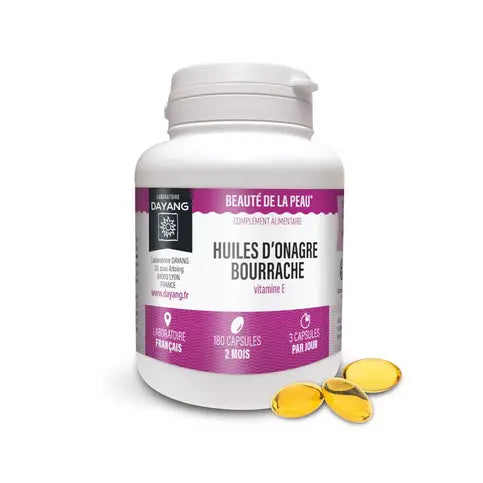 Primrose and borage oils in capsules - skin glow - 180 capsules - DAYANG DAYANG Au supplements