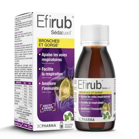 Efirub bronchi and throat syrup - Sedatuxil 3C PAHRMA125 ml 3C PHARMA Au supplements
