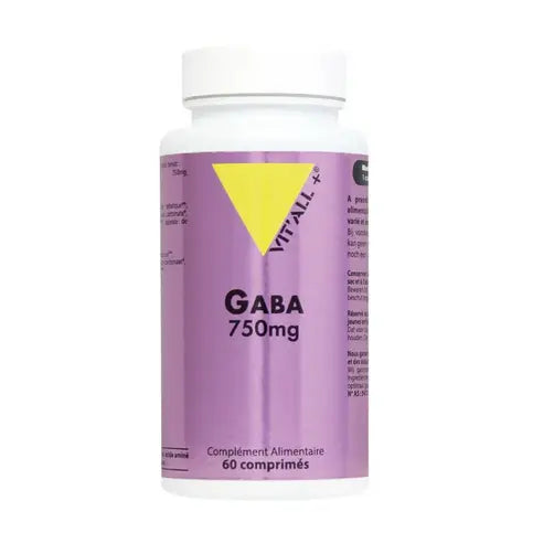 GABA 750 mg (Sommeil réparateur, sérénité) 60 comprimés VIT'ALL+ VIT'ALL+ Au supplements