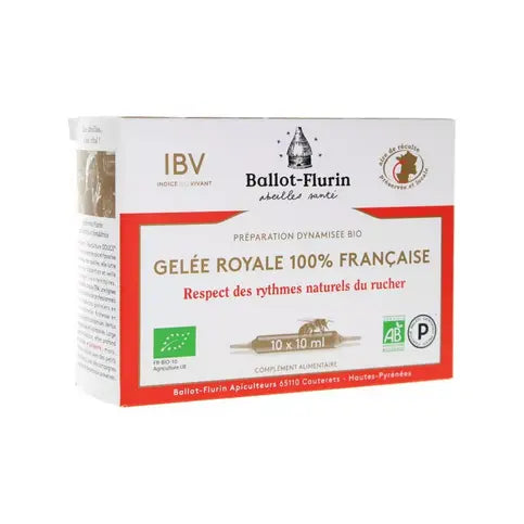 Gelée royale française BIO dynamisée 10 ampoules BALLOT FLURIN TrustMedUSA Au supplements