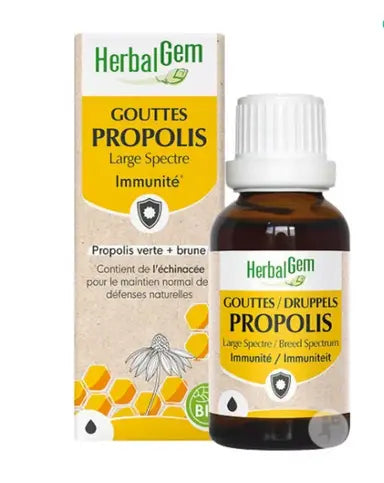 Propolis BIO Large spectre Flacon gouttes Gorge 15 ml HERBALGEM HERBALGEM Au supplements