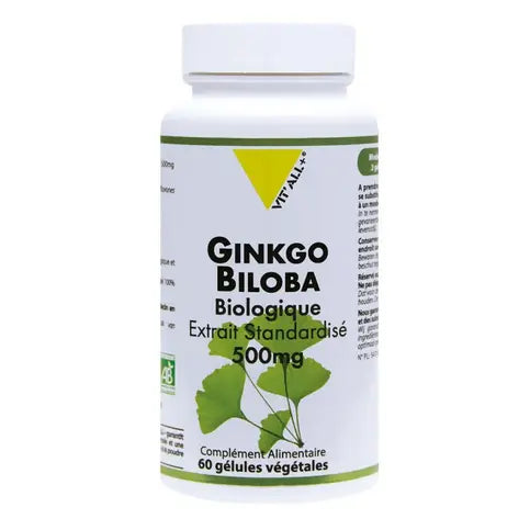 Ginkgo Biloba BIO 500mg Extrait standardisé 60 gélules VIT'ALL+ VIT'ALL+ Au supplements