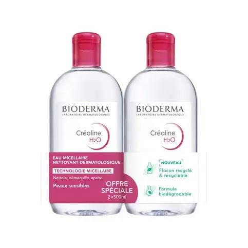 BIODERMA Créaline H2O L'Eau Micellaire Originale Lot de 2 x 500 ml BIODERMA Au supplements