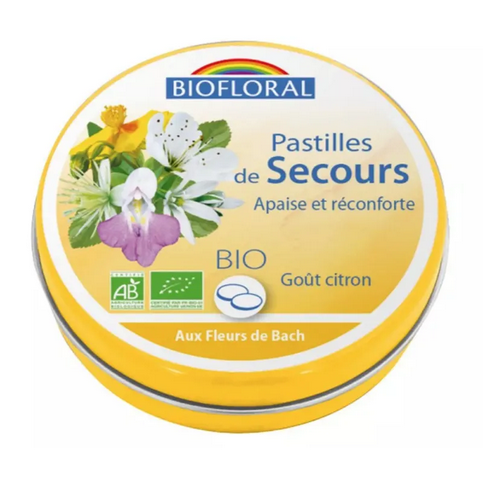 Fleur de Bach SANS ALCOOL Pastilles de secours BIO Boite 50 g BIOFLORAL