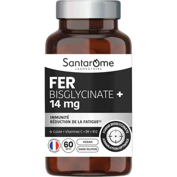 Iron Bisglycinate+ 14mg Santarome 60 capsules