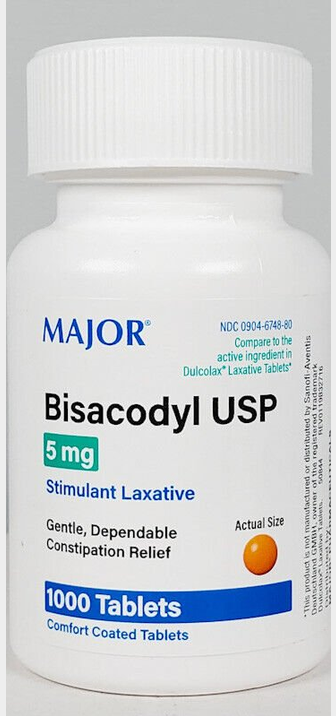 Major Bisacodyl 5 mg 1000 Coated Tablets