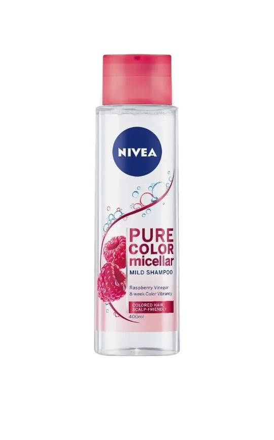 NIVEA Pure Color Micellar Mild Shampoo 400Ml Colored Hair, Raspberry Vinegar