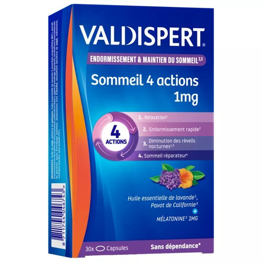 VALDISPERT MELATONINE 4 ACTIONS 30 TABLETS