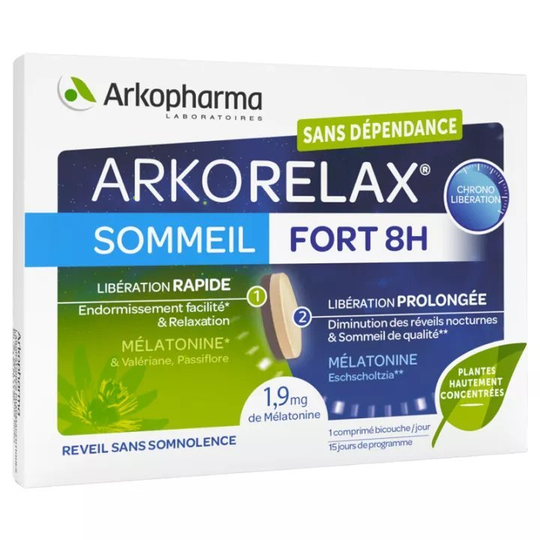Arkopharma Arkorelax Strong Sleep 8h 15 Taps