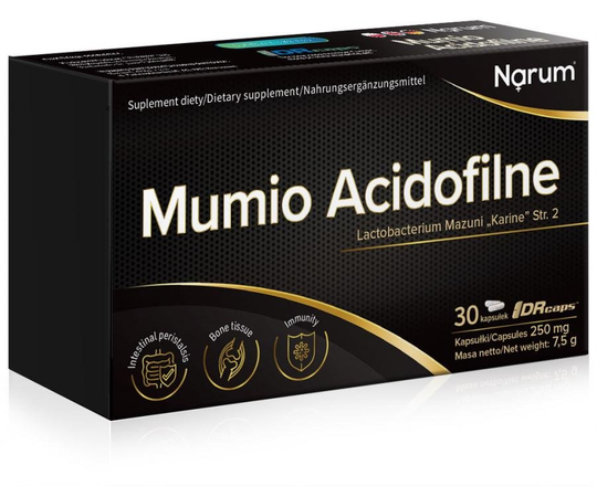 Narum Mumio Acidophilic HEALTHY BONES, JOINTS & MUSCLES 250 mg | 30 capsules
