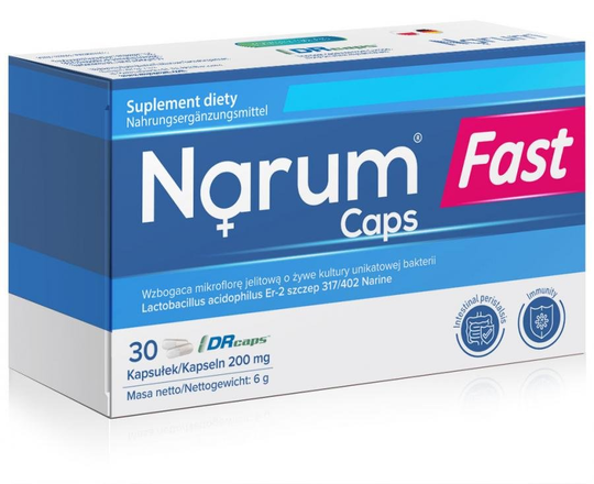 Narum Fast Caps HEALTHY GUT 200mg 30 caps