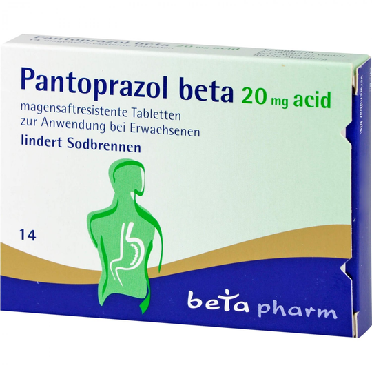 Pantoprazole beta 20 mg acid gastro-resistant tablets, 14 pcs