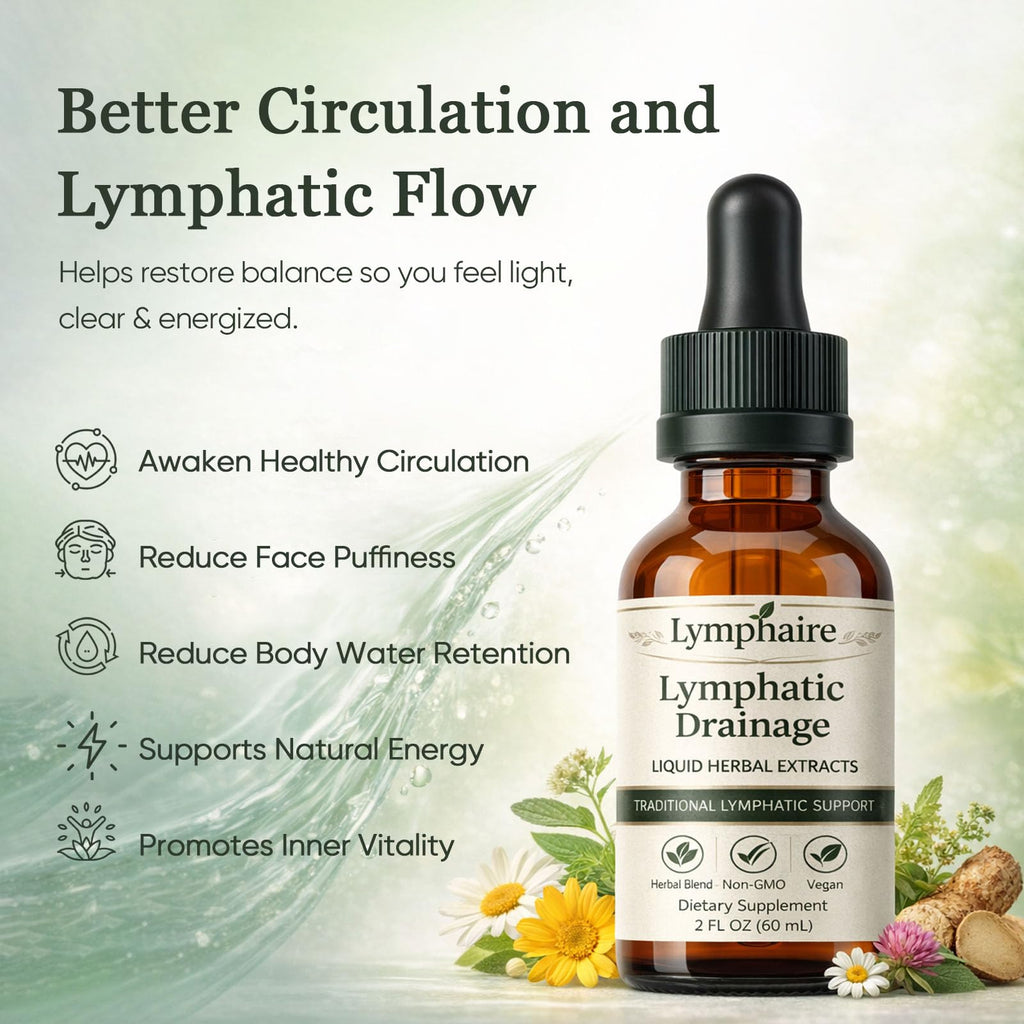 Aacnre Lymphaire Lymphatic Drainage Drops, Herbal Fluid Balance Support, Lymphatic System Support, Immune System & General Wellness, Vegan & Non-GMO, 2 Fl Oz (1) - Maple Wellness Supplements