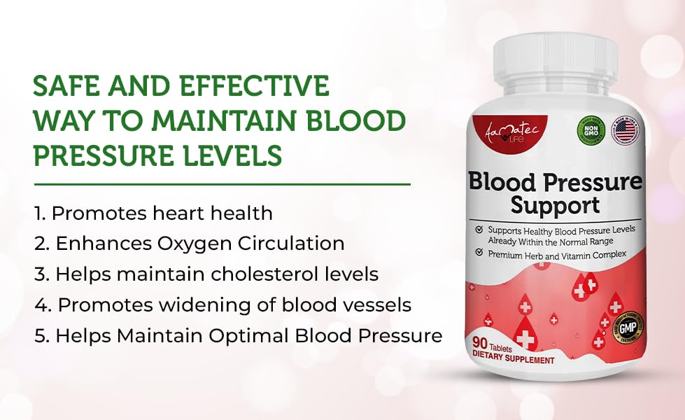 AAMATEC LIFE Blood Pressure Support Supplement 90 Capsules - TrustMedUSA