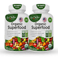 AAMATEC LIFE Organic Superfood Greens Fruits and Veggies Complex - Dietary Supplement with 14 Greens &14 Vegetables with Alfalfa Rich in Antioxidants Organic Ingredients Non-GMO (120 Count Pack of 2) - TrustMedUSA