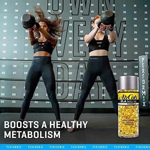 Ab Cuts CLA Belly Fat Formula - 80 Easy-to-Swallow Softgels - Omega 3 Fish Oil, Flaxseed - TrustMedUSA
