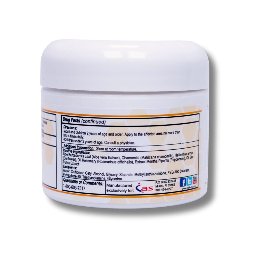 AbeeMed Cream Bee Venom Apitoxin for Aches - Menthol - Histamine DHCL - Bee Polen - Chamomile - Support for Neck and Backache - Supports Joint & Muscle Discomfort - Sprains, Bruises and Strains V2 - TrustMedUSA