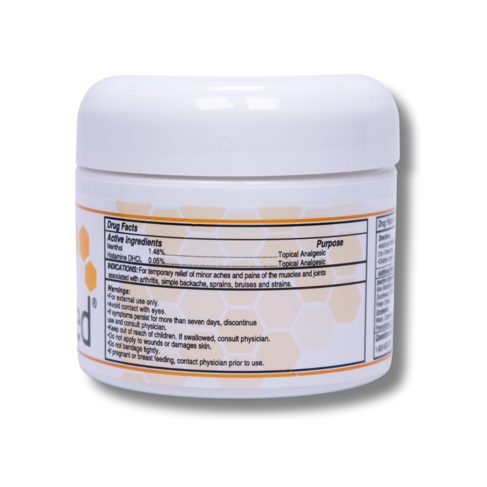 AbeeMed Cream Bee Venom Apitoxin for Aches - Menthol - Histamine DHCL - Bee Polen - Chamomile - Support for Neck and Backache - Supports Joint & Muscle Discomfort - Sprains, Bruises and Strains V2 - TrustMedUSA
