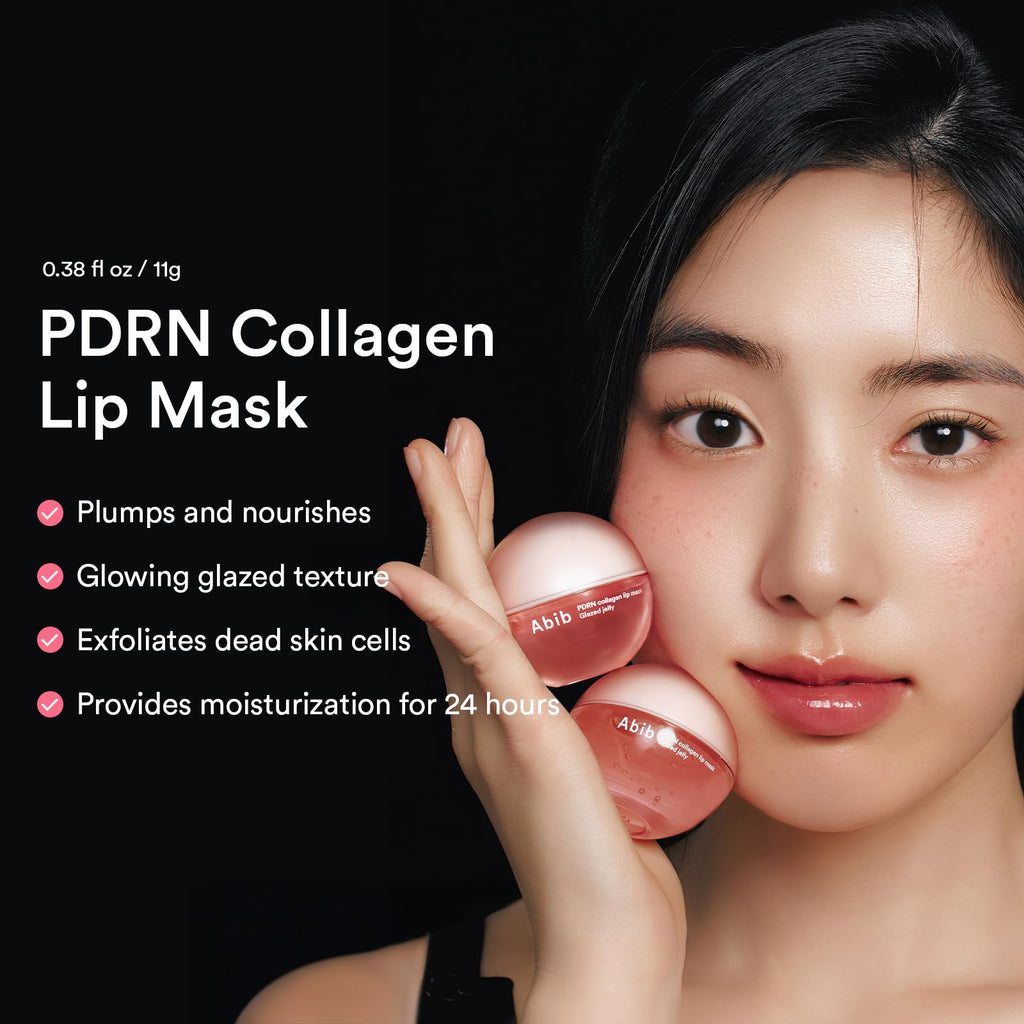 Abib PDRN Collagen Lip Mask Glazed Jelly 0.38 fl oz | Korean Lip Butter Balm Overnight Sleeping Mask Hydrating Care Moisturizer Treatment for Flakey, Dry Lips - TrustMedUSA