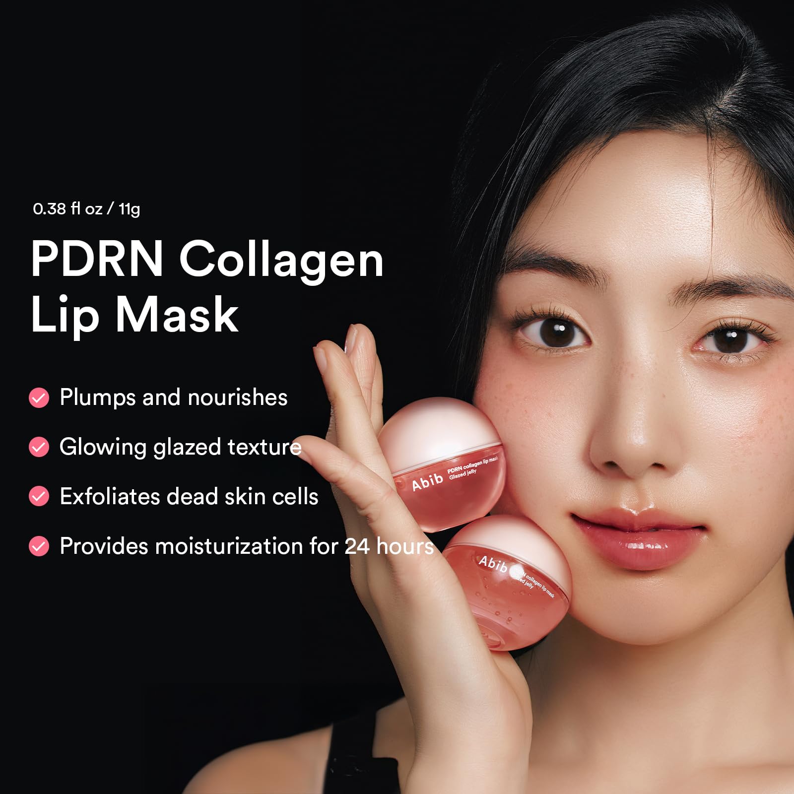 Abib PDRN Collagen Lip Mask Glazed Jelly 0.38 fl oz | Korean Lip Butter Balm Overnight Sleeping Mask Hydrating Care Moisturizer Treatment for Flakey, Dry Lips - TrustMedUSA