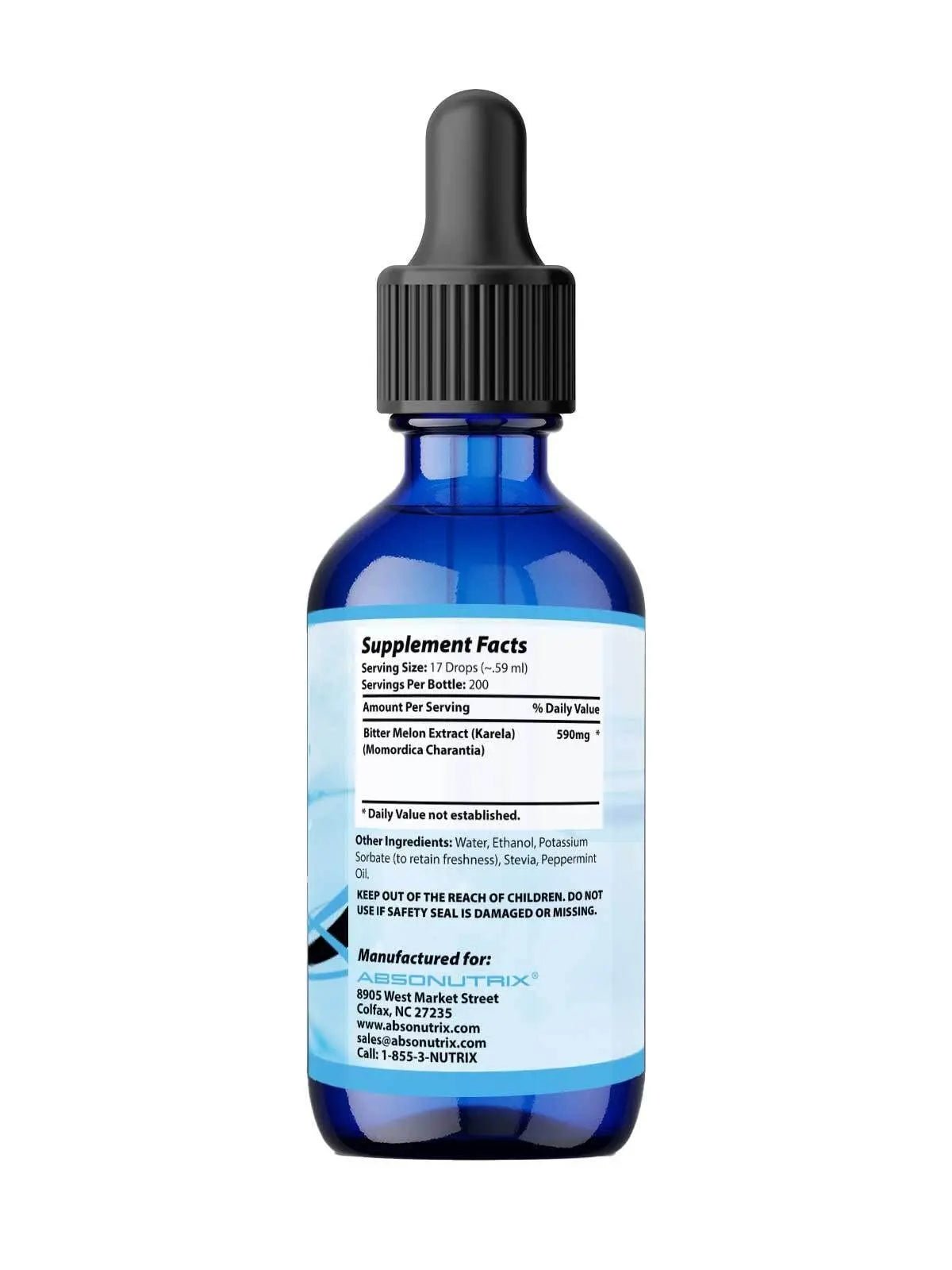 Absonutrix Bitter Melon Extract 590 mg, 4 Fl Oz, 200 Servings, Optimum Bioavailability, Quality Ingredients, Cruelty-Free Products, Non-GMO, Third-Party Tested, GMP-Certified, Made in USA - TrustMedUSA