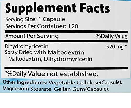 Absonutrix Dihydromyricetin - 520 mg, 120 Servings, Made in USA, Quick Absorption, Quality Potent Ingredients, Third-Party Tested, Non-GMO, GMP Certified, Cruelty Free Products - TrustMedUSA