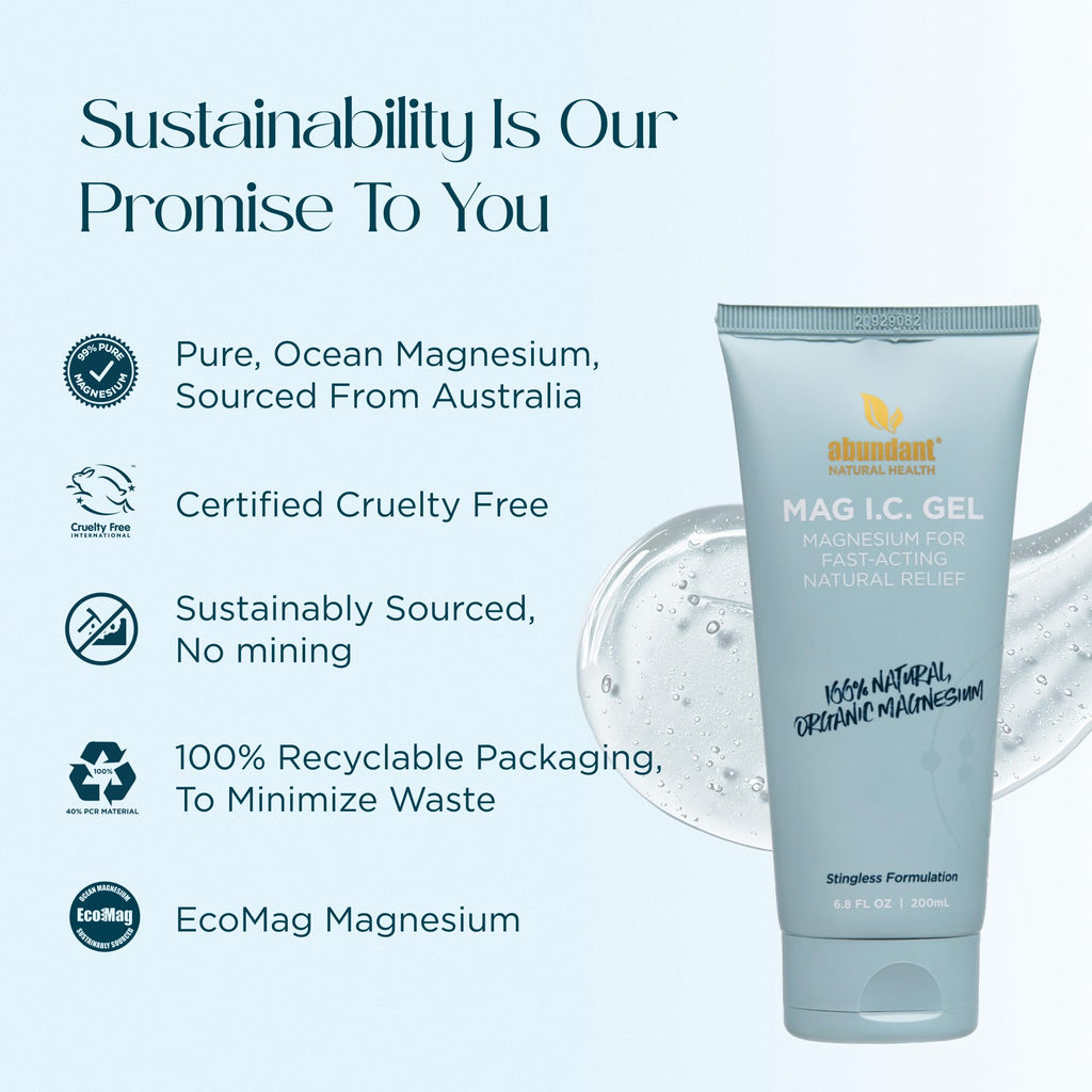 Abundant Natural Health MAG I.C. Magnesium Gel with Cucumber Stem Cells - Fast Muscle Relief, Soothing, Stingless, Safe for Sensitive Skin, Fragrance-Free, 200mL - TrustMedUSA