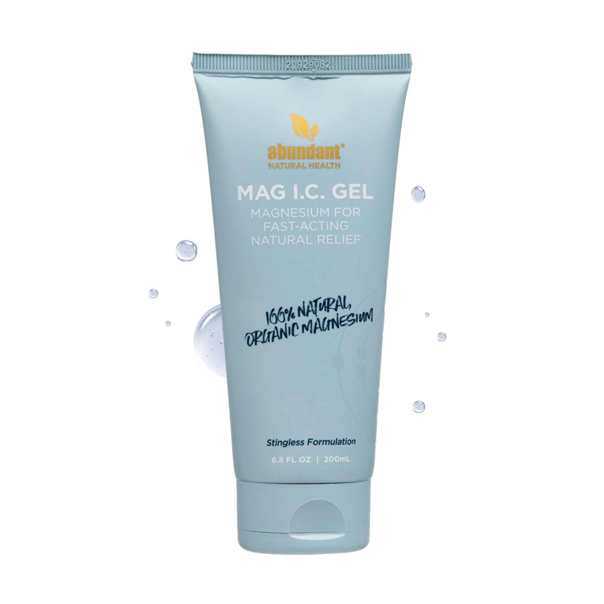 Abundant Natural Health MAG I.C. Magnesium Gel with Cucumber Stem Cells - Fast Muscle Relief, Soothing, Stingless, Safe for Sensitive Skin, Fragrance-Free, 200mL - TrustMedUSA