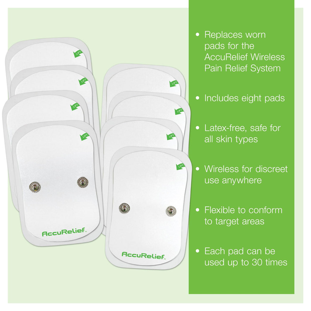 AccuRelief Wireless TENS Electrotherapy Pain Relief System Supply Kit (Packaging May Vary), Works with AccuRelief Wireless Remote Control TENS Device (ACRL-9000), 2 Pair (Pack of 1) - TrustMedUSA