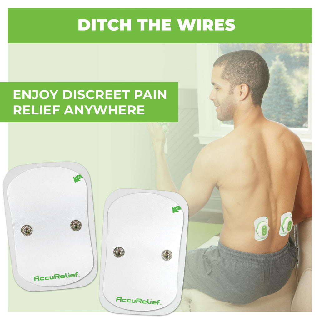 AccuRelief Wireless TENS Electrotherapy Pain Relief System Supply Kit (Packaging May Vary), Works with AccuRelief Wireless Remote Control TENS Device (ACRL-9000), 2 Pair (Pack of 1) - TrustMedUSA