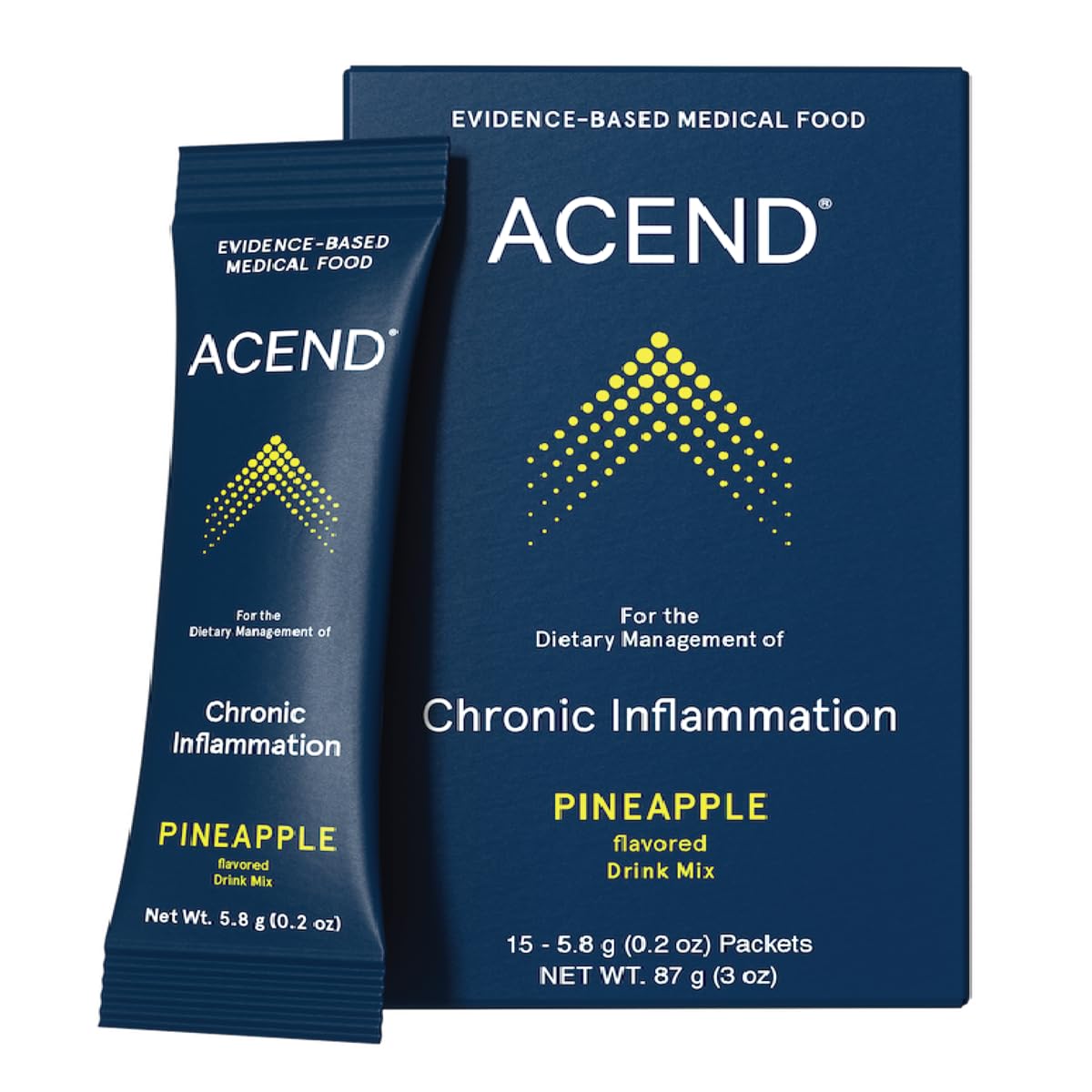 ACEND Advanced Inflammatory Support Powdered Drink Mix | Evidence-Based Polyphenols + Prebiotic Fiber + Probiotics | D3+K2, Minerals & Electrolytes | Non-GMO - TrustMedUSA