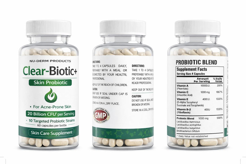Acne Pills Probiotic Acne Supplements for Teens & Adults - Hormonal Acne Vitamins, Gut Health for Clear Skin, Non-GMO (60 Capsules) Gut Skin Axis - TrustMedUSA