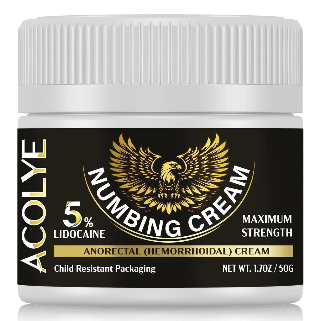 Acolye Numbing Cream Extra Strength: 5% Lidocaine Local Anesthetic- Long Lasting Extra Relief with Menthol Arnica and Emu Oil - Hemorrhoid Cream - TrustMedUSA