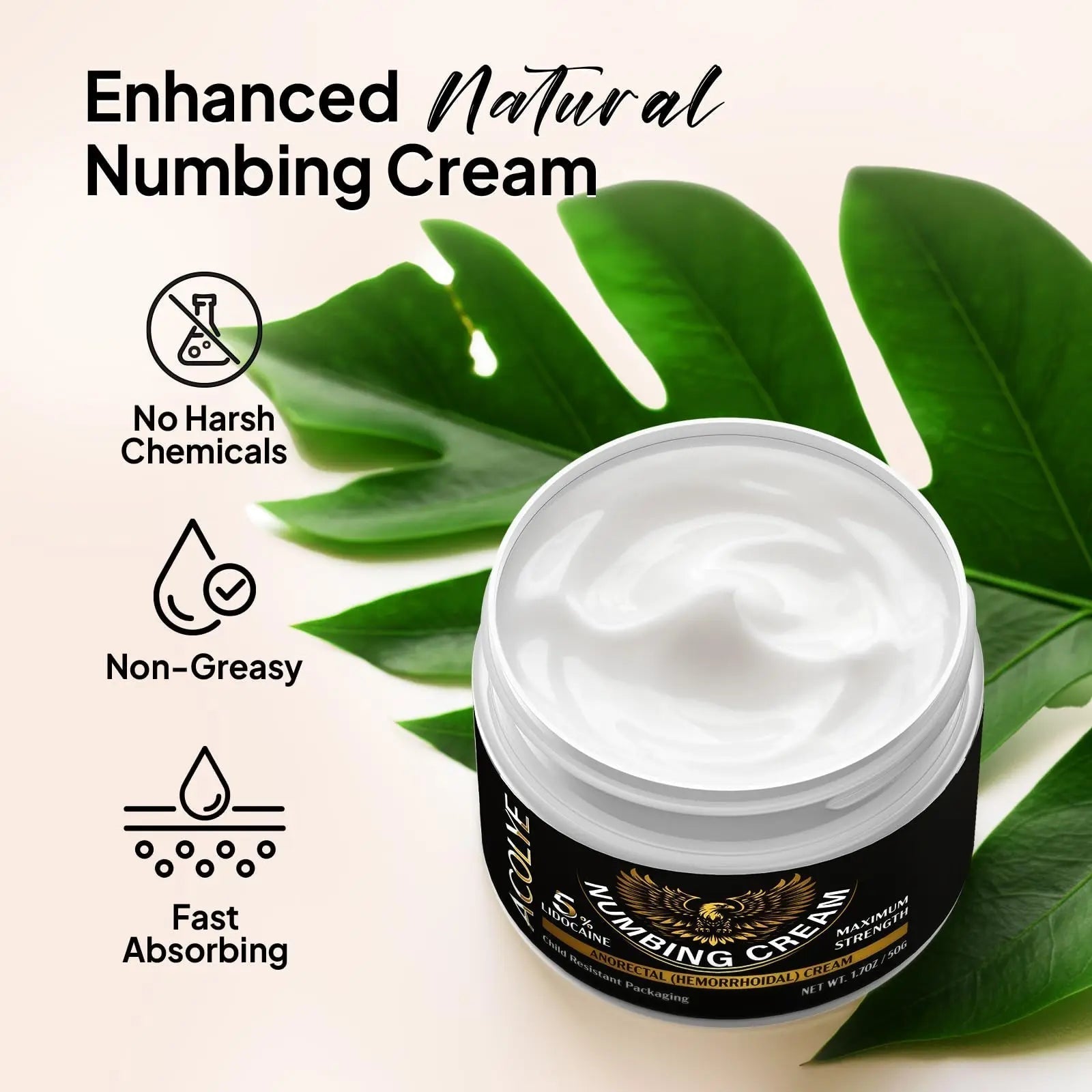 Acolye Numbing Cream Extra Strength: 5% Lidocaine Local Anesthetic- Long Lasting Extra Relief with Menthol Arnica and Emu Oil - Hemorrhoid Cream - TrustMedUSA