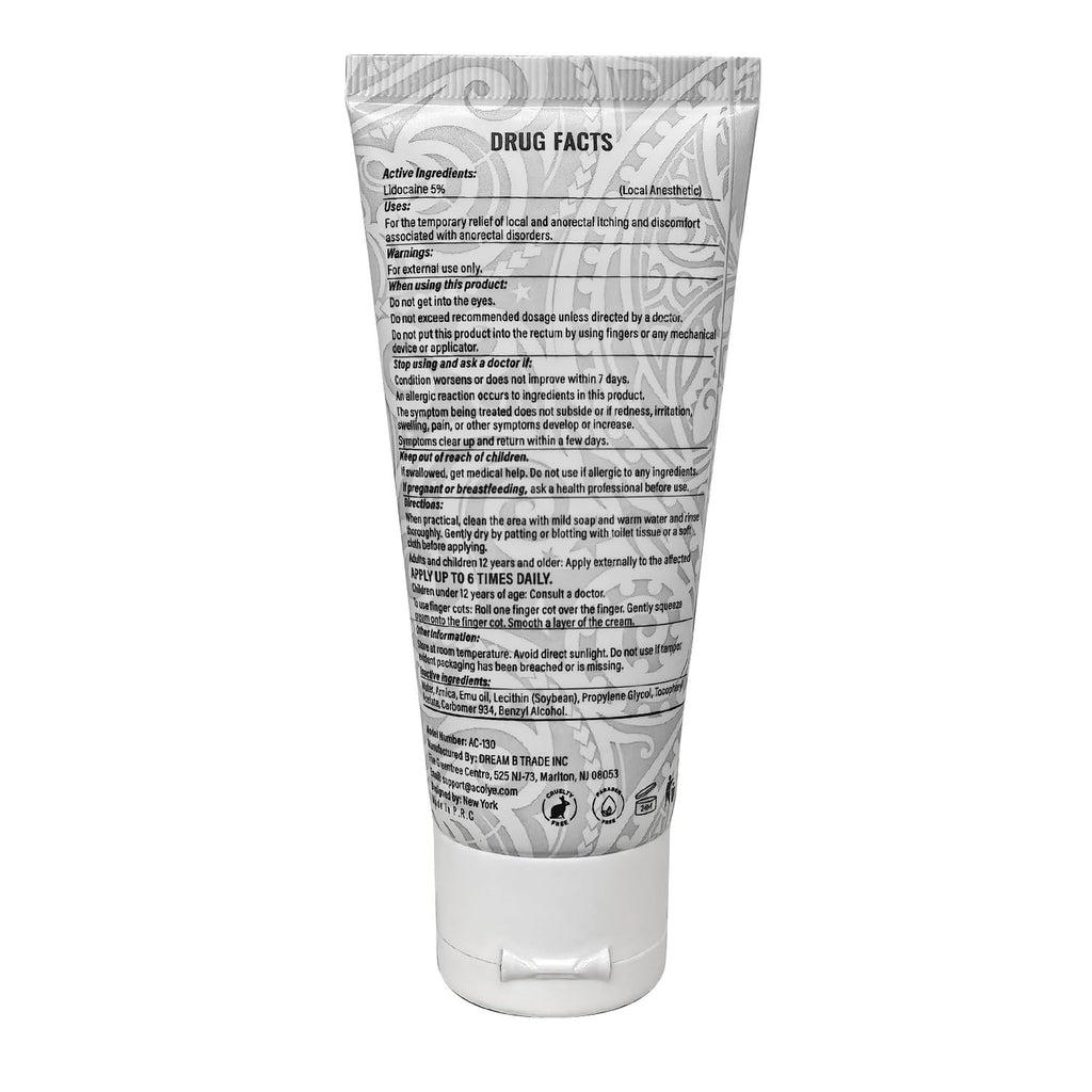 Acolye Numbing Cream Maximum Strength : 5% Lidocaine Topical Anesthetic - Extra Strength 5X Numbing with Menthol Arnica and Emu Oi (2 Fl Oz, Mint Flavor) - TrustMedUSA