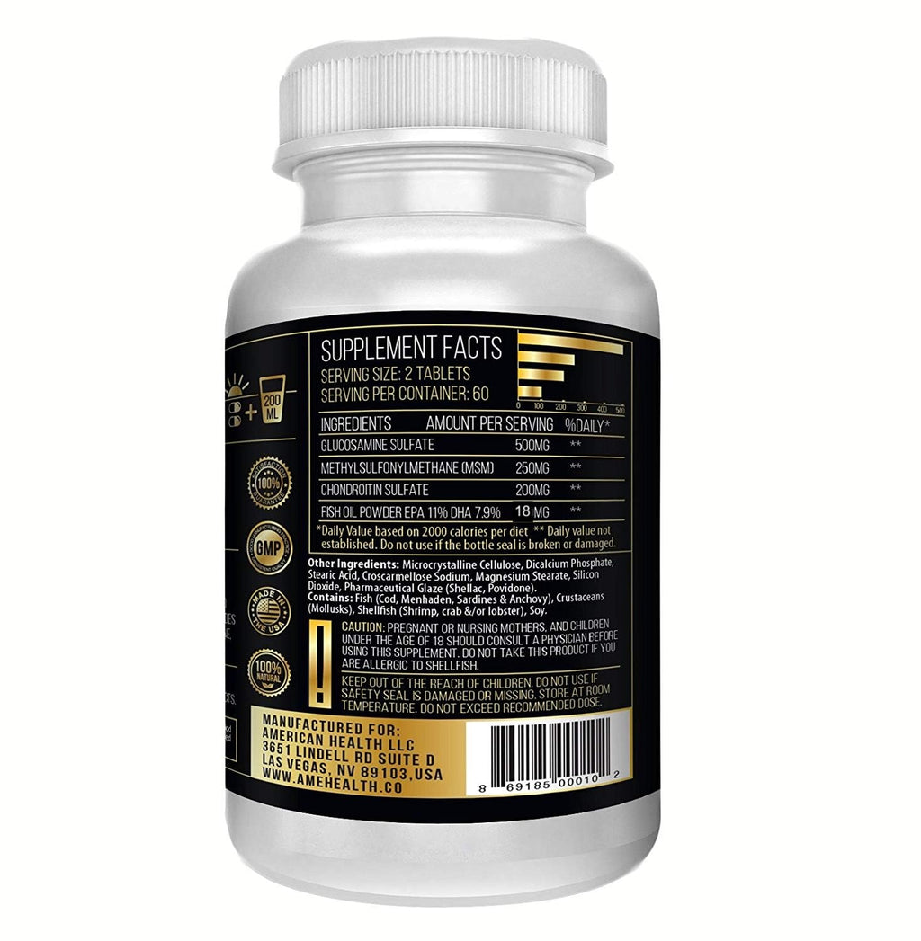Actif Joint 4-in-1 Fast Relief Maximum Strength, Clinical Formula, 120ct, Made in USA - TrustMedUSA