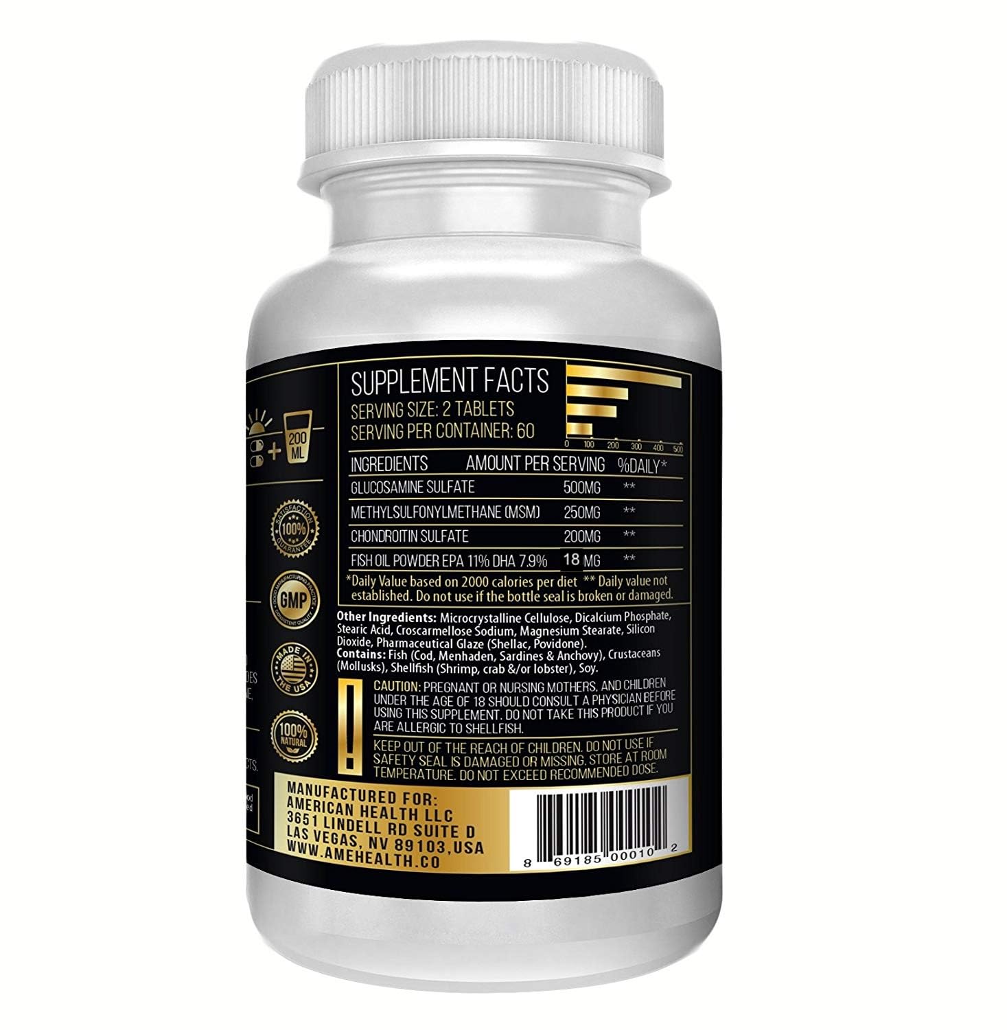 Actif Joint 4-in-1 Fast Relief Maximum Strength, Clinical Formula, 120ct, Made in USA - TrustMedUSA