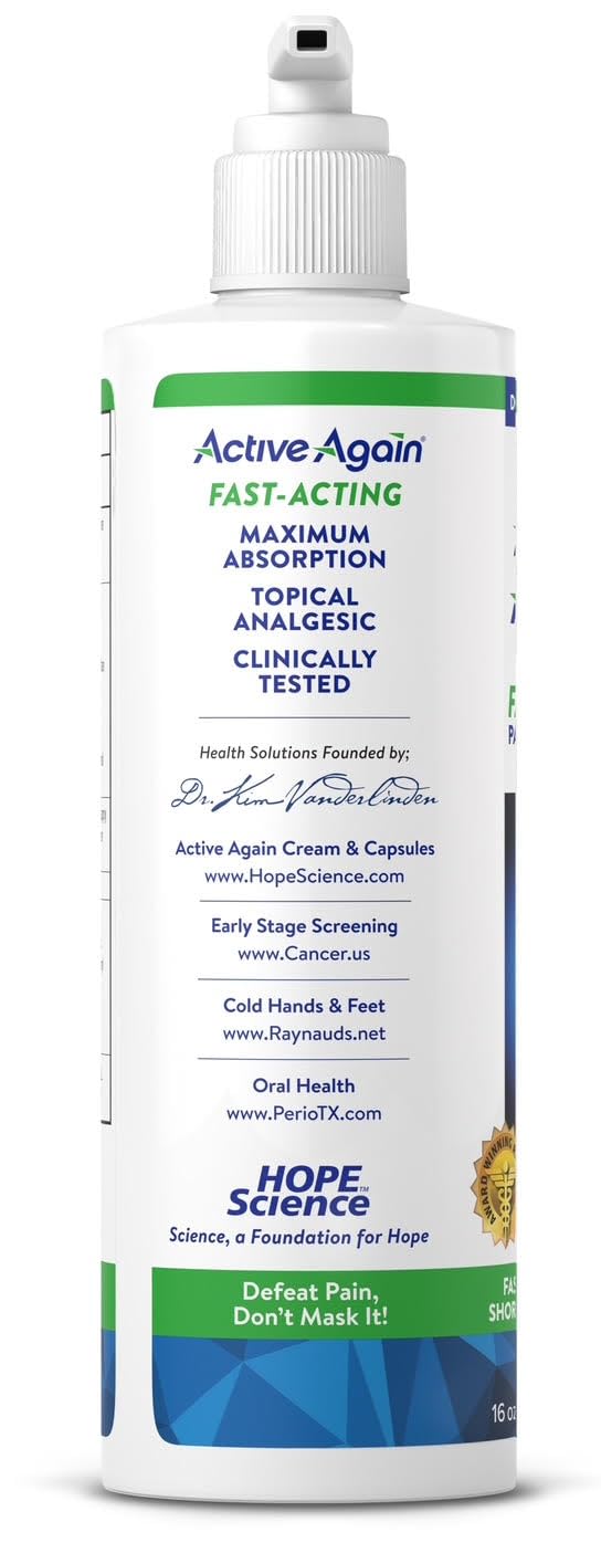 ACTIVE AGAIN Hope Science Cream, 16oz | for Joint Health, Pain Relief, and Mobility, Muscle, Back, Knee, Shoulder | Fast Acting | Made in USA - TrustMedUSA