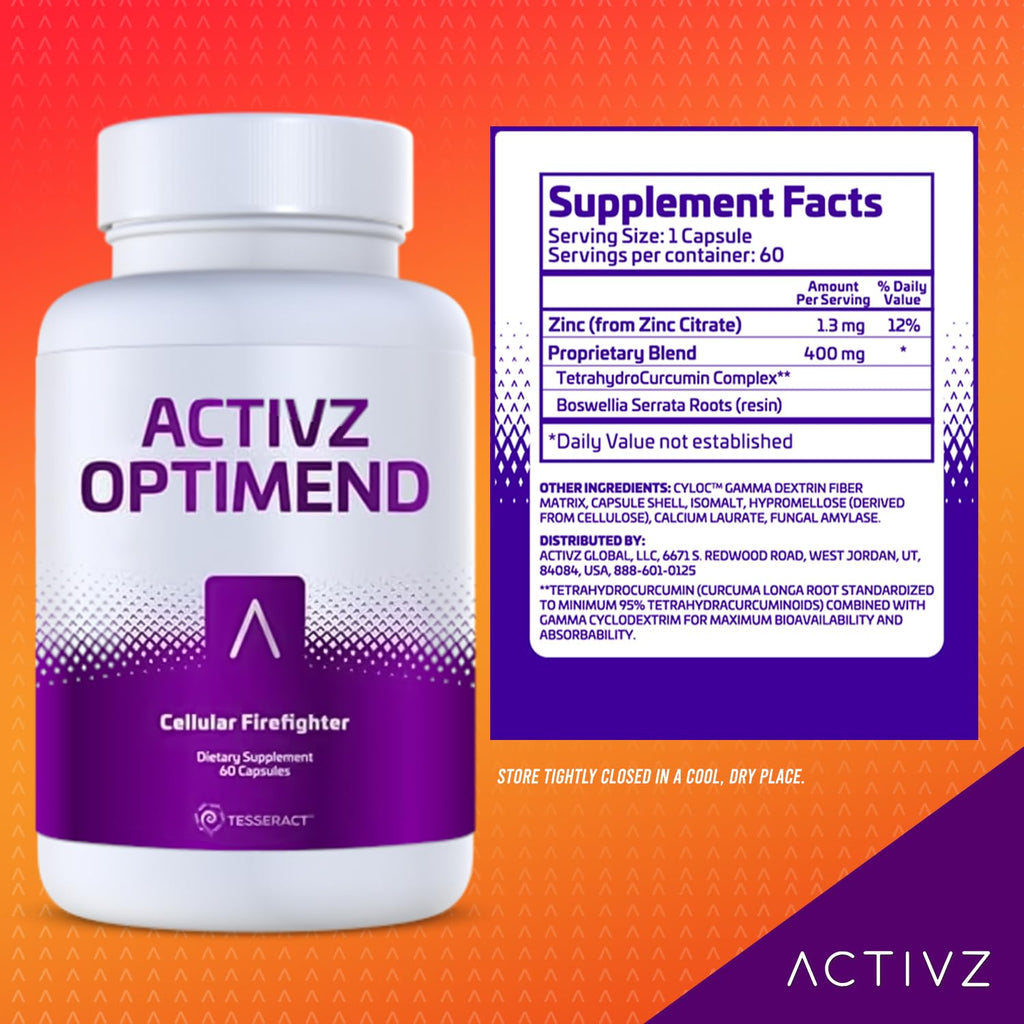 ACTIVZ Optimend - Advanced Joint Mobility and Comfort Support with Enhanced Bioavailability Using CyLoc Dextrin and DexKey Technology - 60 Capsules - TrustMedUSA