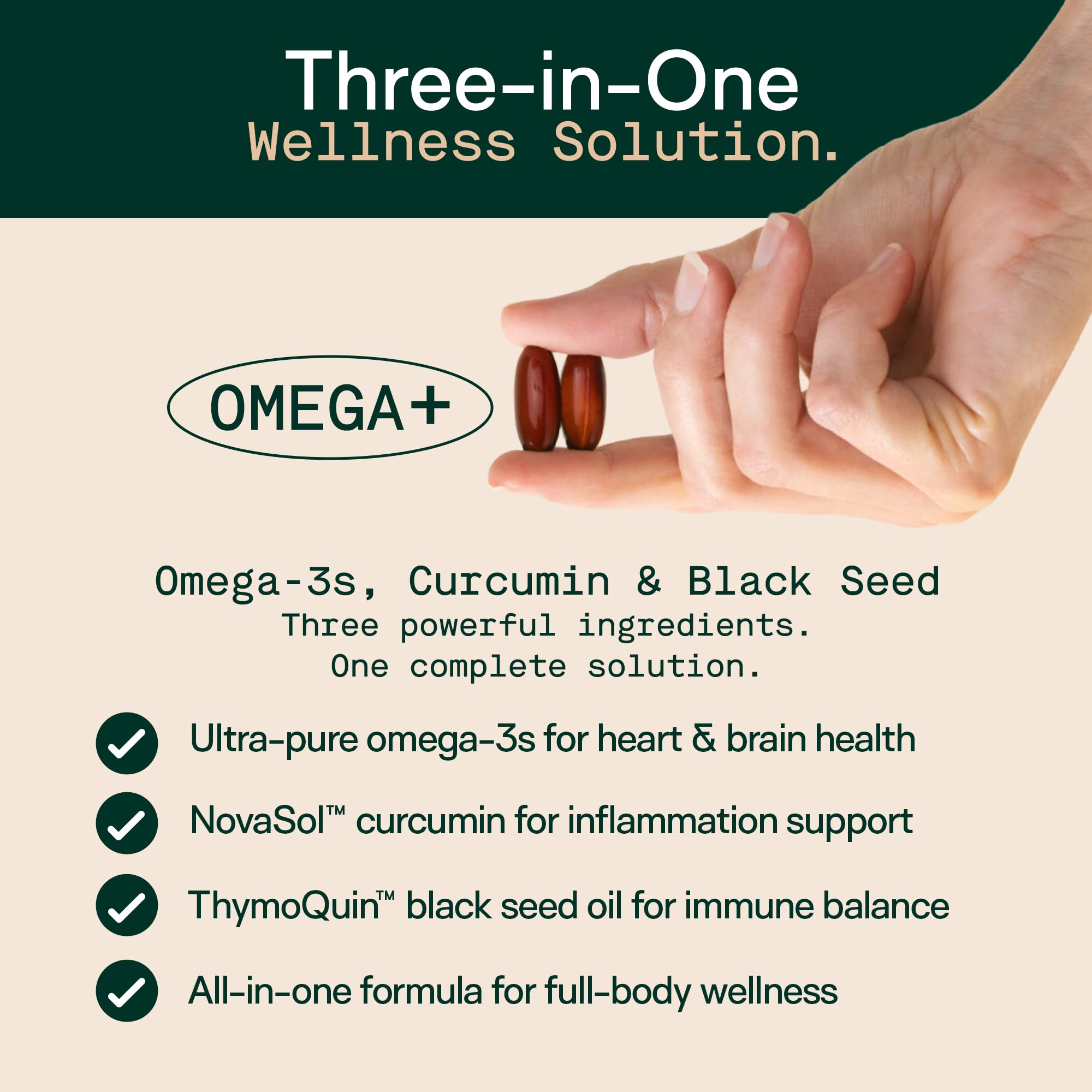 Adapt Naturals Omega 3 Fish Oil Supplement with Bioavailable Curcumin & Black Seed, 1500mg Fish Oil EPA DHA Omega 3 Fatty Acids to Support Joints, Muscles & Heart | Unflavored - 30 Days Supply - Maple Wellness Supplements