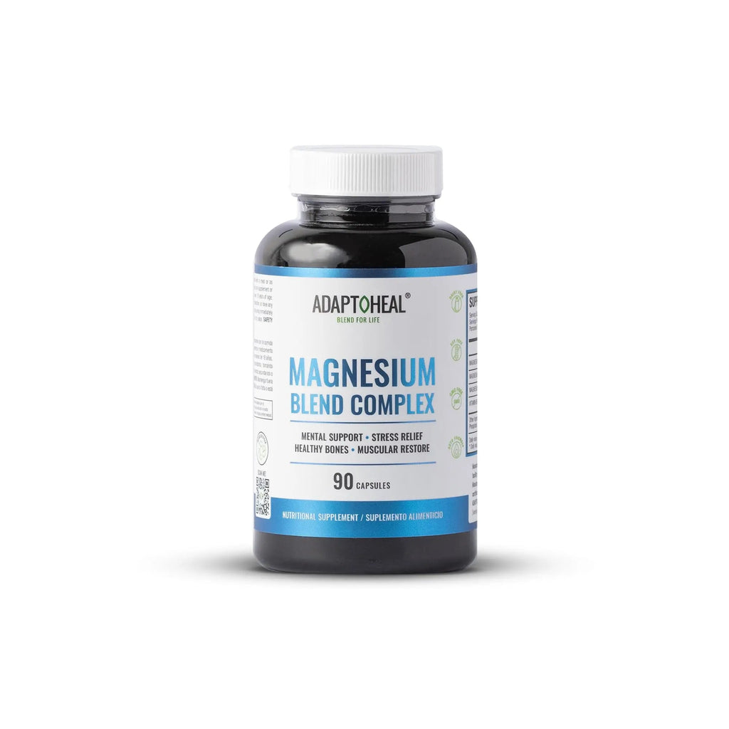 ADAPTOHEAL Magnesium Complex – Glycinate, Malate & Citrate with Vitamin B6, Sleep Support, Stress Relief, Muscle Relaxation, Nervous System Support – 90 Capsules - TrustMedUSA