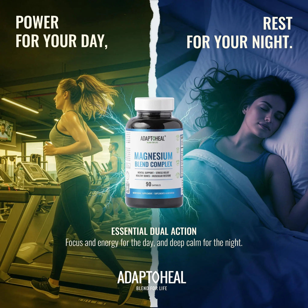 ADAPTOHEAL Magnesium Complex – Glycinate, Malate & Citrate with Vitamin B6, Sleep Support, Stress Relief, Muscle Relaxation, Nervous System Support – 90 Capsules - TrustMedUSA