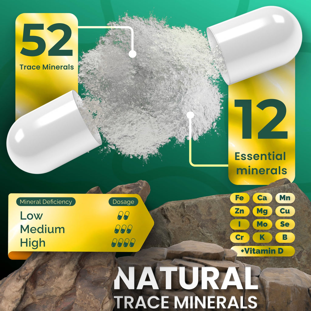 ADEO2 - Premium Blend of 52 Trace Minerals Complex with Essential Minerals in Chelated Form – All Natural and 100% Organic - 120 Capsules - Full Spectrum Ionic Mineral Blend - Safe for Women and Men - TrustMedUSA