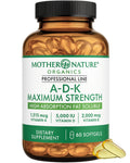 ADK Vitamin Supplement - 5000 IU Vitamin D3 + A & K2 MK-7 - High Absorption for Bone, Heart & Immune Support - Non-GMO (60 Softgels) - TrustMedUSA