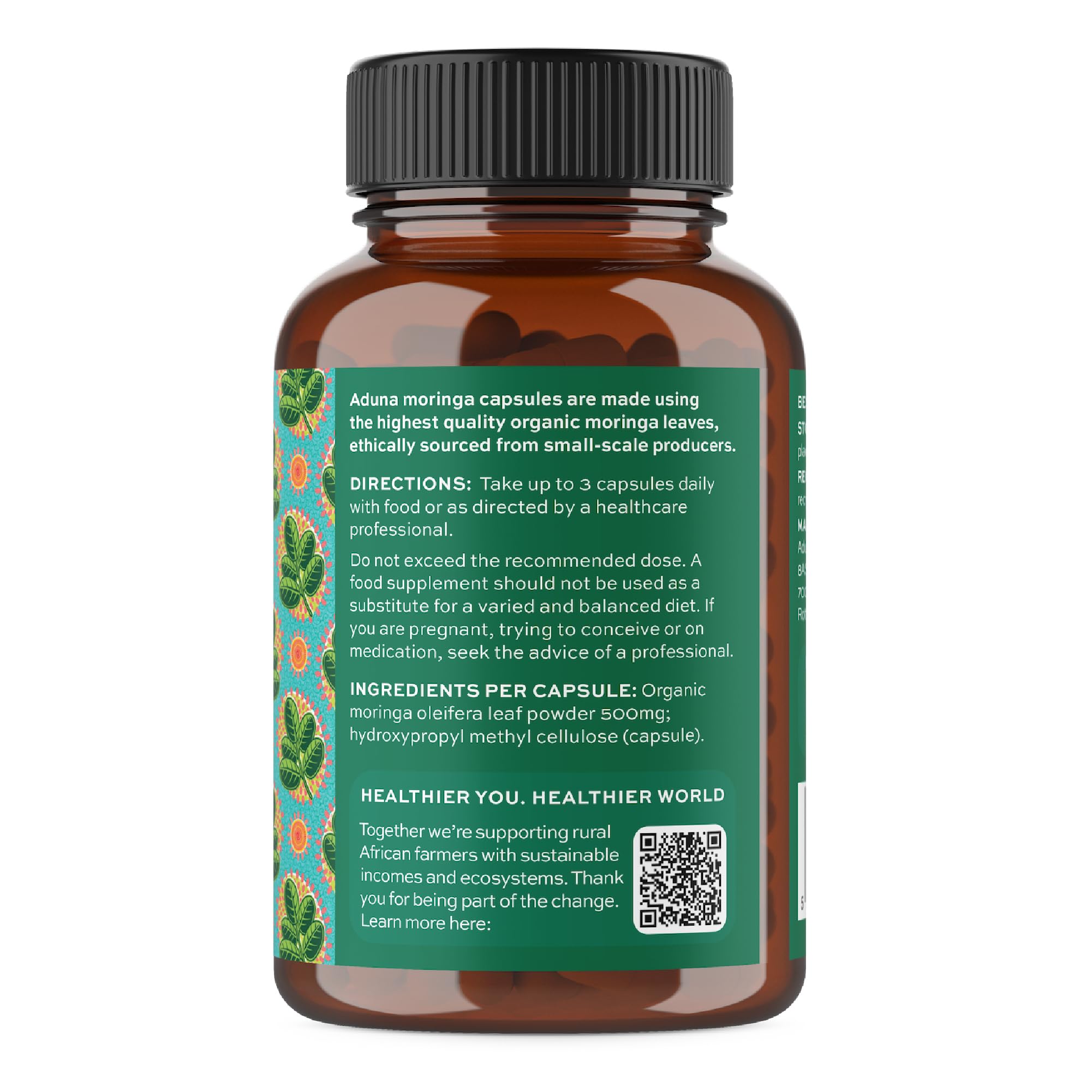 Aduna Organic Moringa Capsules 1500mg | 100% Pure Moringa Leaf for Energy, Immunity & Focus | Natural Plant-Based Food Supplement for Tiredness, Recovery & Breastfeeding | 180 Vegan Capsules - TrustMedUSA