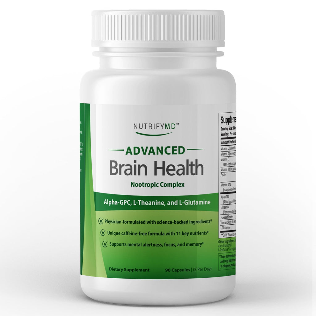 Advanced Brain Health Supplement with Alpha GPC, L-Theanine, L-Glutamine for Memory and Focus - 90 Capsules - TrustMedUSA