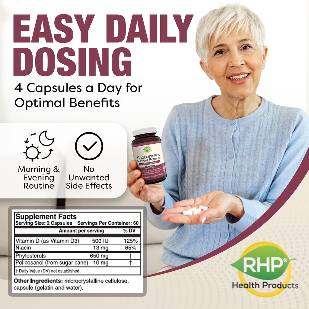 Advanced Cholesterol Health Complex with Plant Sterols. Cholesterol & Lipid Support Supplement for Healthy Heart & Cholesterol Levels for Men & Women. 120 Capsules - TrustMedUSA