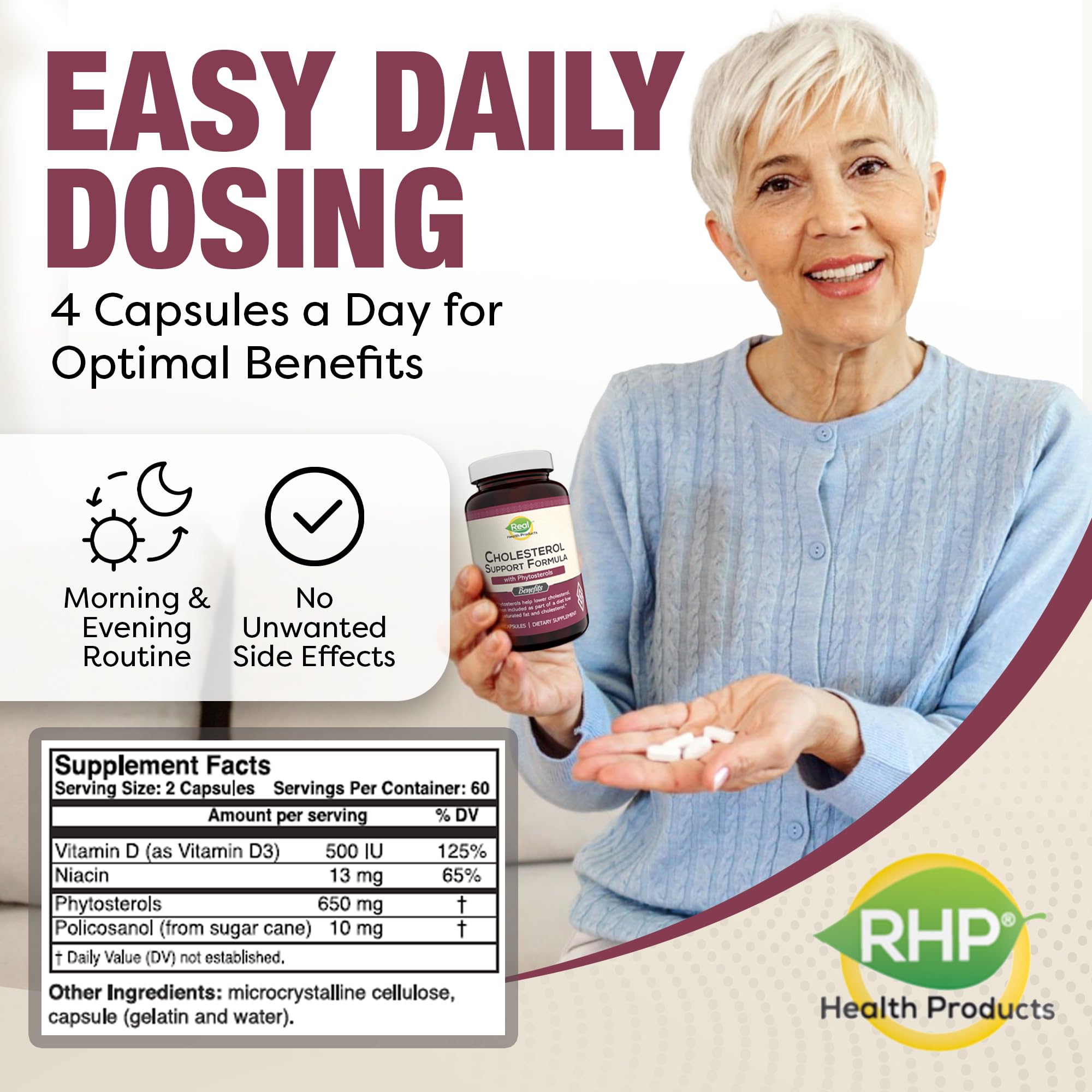 Advanced Cholesterol Health Complex with Plant Sterols. Cholesterol & Lipid Support Supplement for Healthy Heart & Cholesterol Levels for Men & Women. 120 Capsules - TrustMedUSA